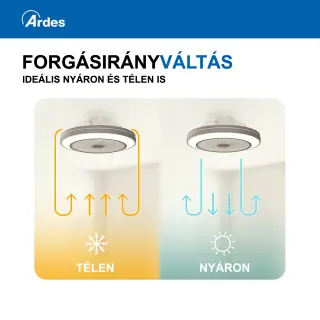 Ardes 5PL50 Mennyezeti Ventilátor távvezérlővel, LED világítással - 48 cm