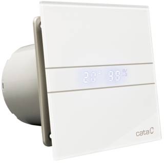 Cata E-150GTH ventilátor üveg előlappal, utószellőztető, alapszellőztető és páraérzékelő funkcióval, fehér