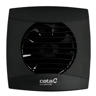 Cata UC-12 Timer fekete ventilátor utószellőztető funkcióval, pillangószeleppel